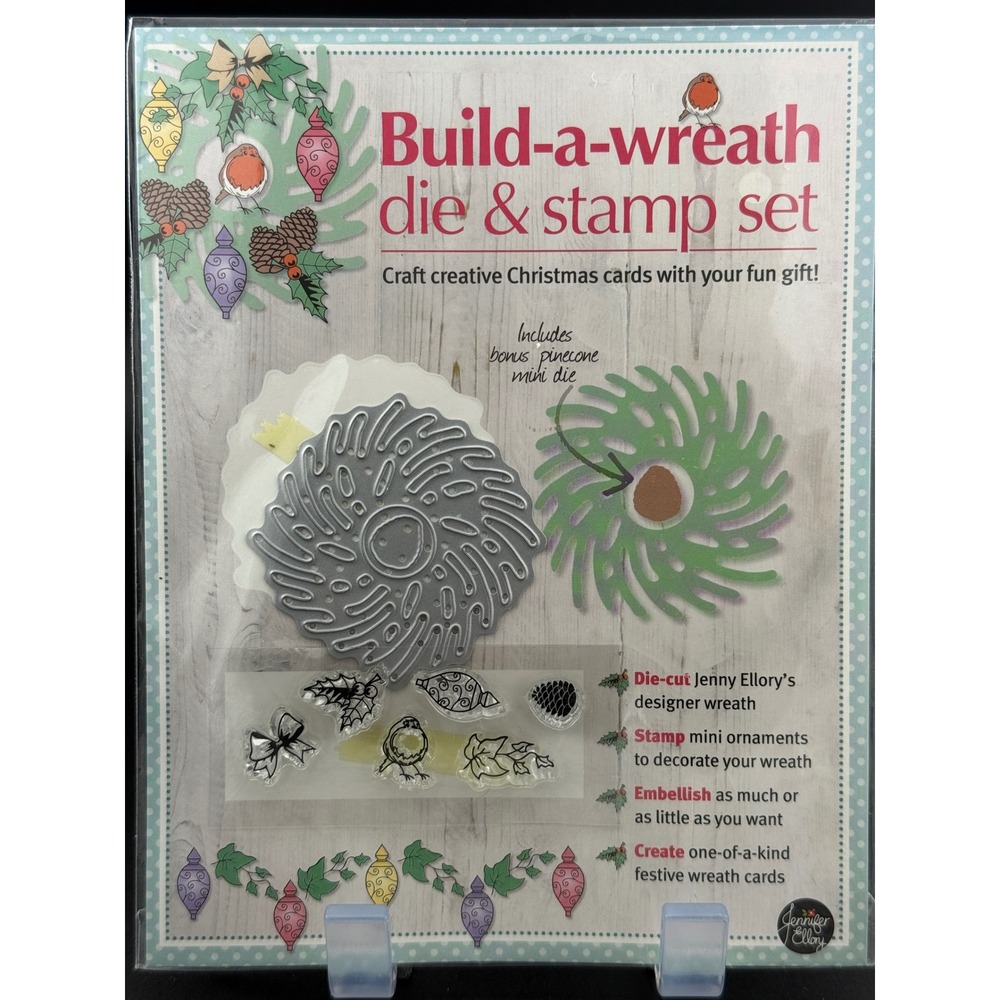Jennifer Ellory Papercraft Inspirations Build-a-Wreath Die and Stamp Set Holiday